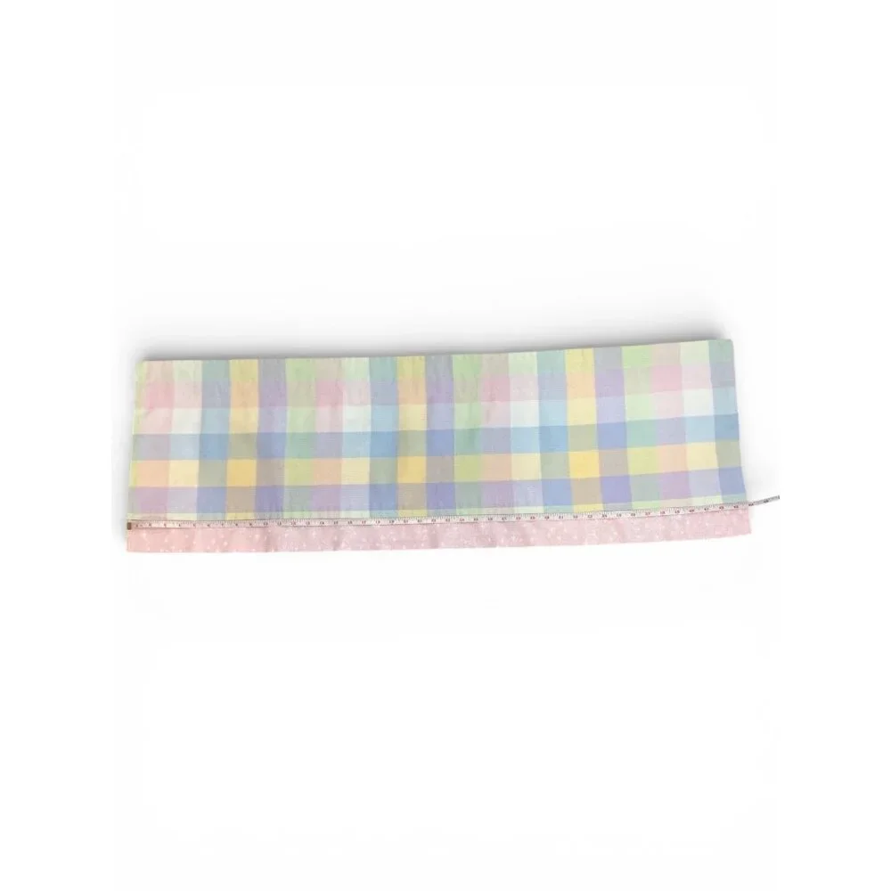 Handmade‎ Pastel Plaid Window Valances With Pink Sparkle Trim 44